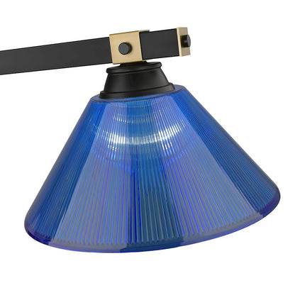 Z-Lite Bronte 3 Light Billiard, Steel Frame, Dark Blue Shade Color