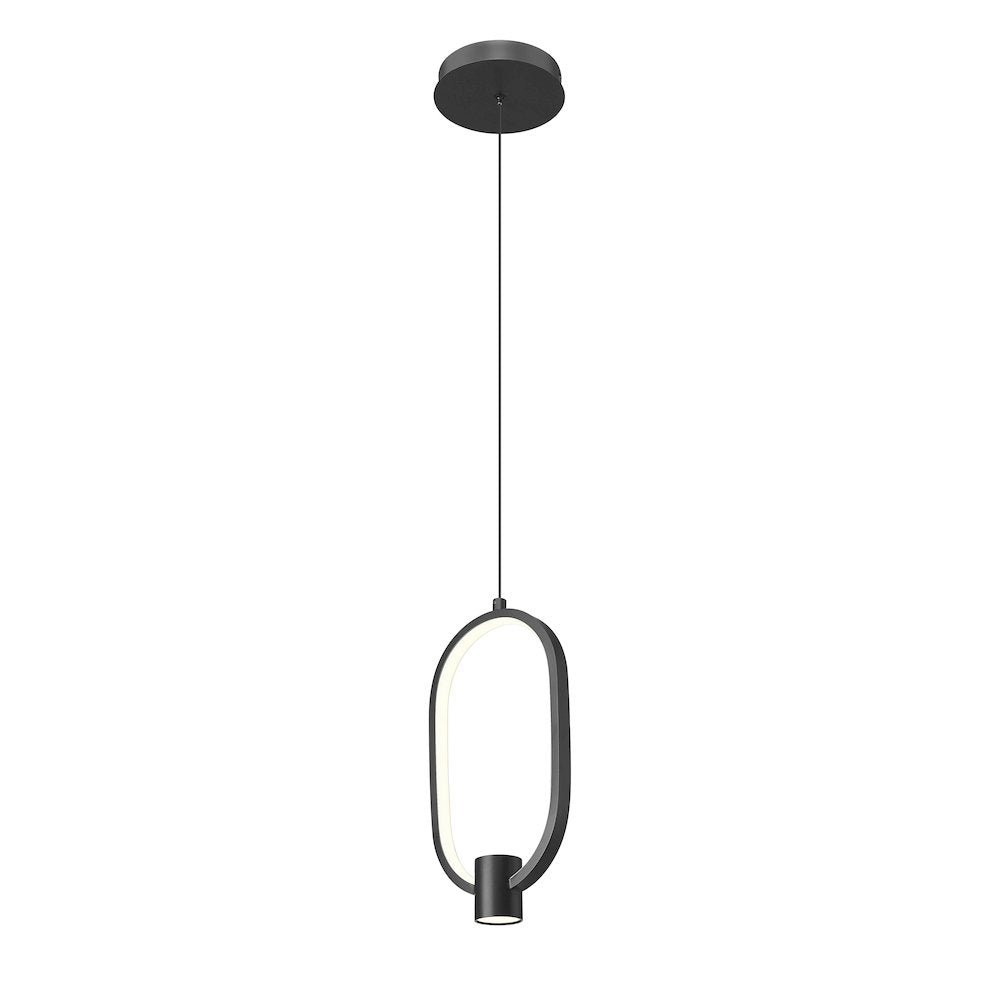 Z-Lite 1 Light Pendant, Matte Black
