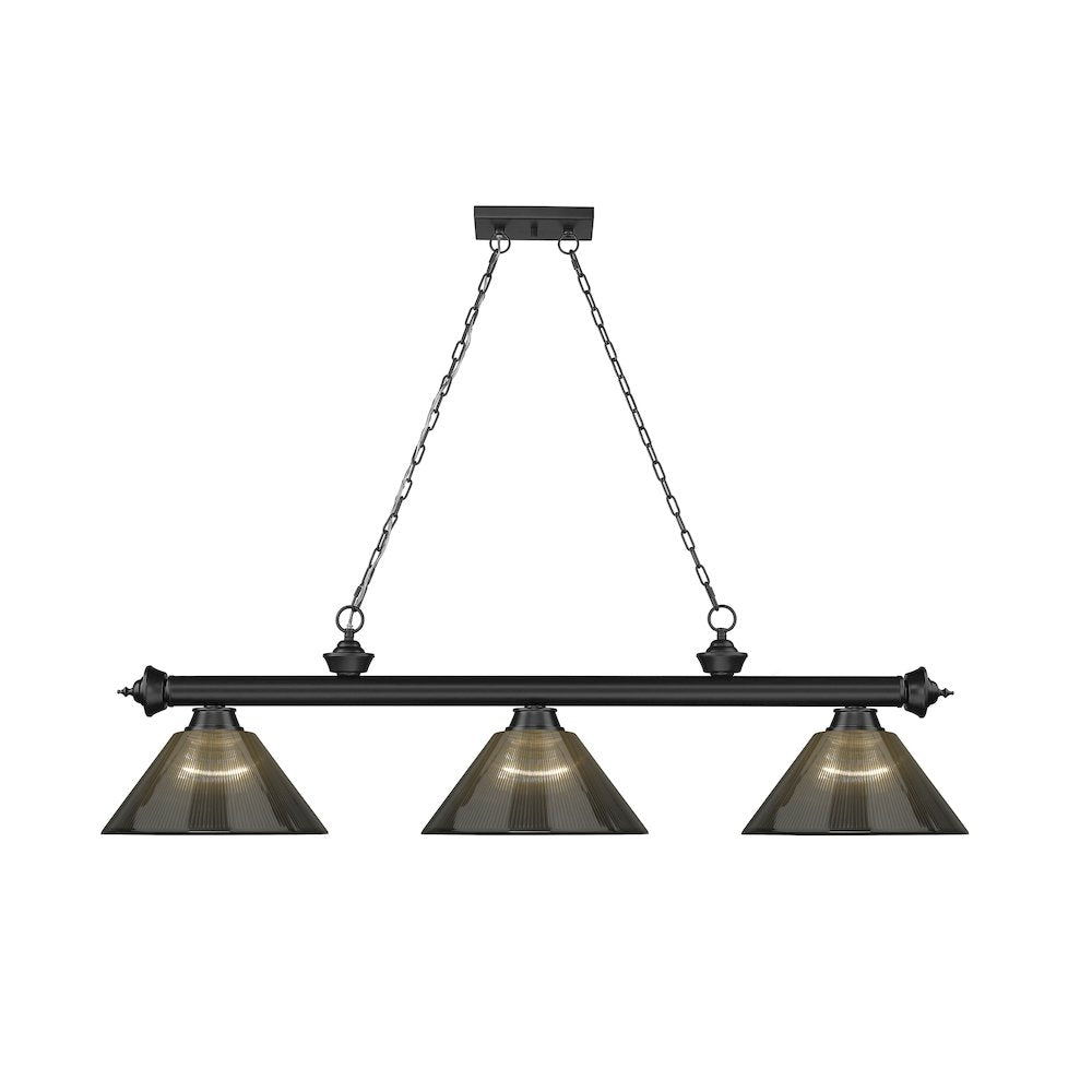 Z-Lite Cordon 3 Light Billiard, Steel Frame, Smoke Shade Color
