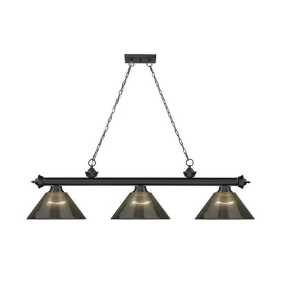 Z-Lite Cordon 3 Light Billiard, Steel Frame, Smoke Shade Color