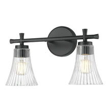 Z-Lite Belle 2 Light Vanity in Matte Black color, Steel frame
