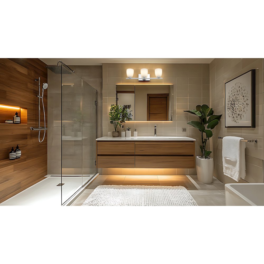 Z-Lite Naya 3 Light Vanity in Chrome color, Steel frame