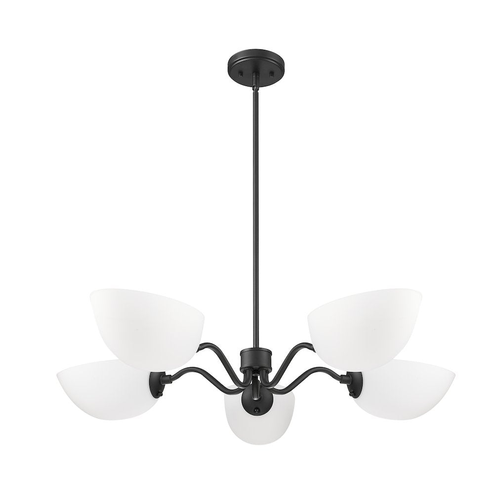 Z-Lite 5 Light Chandelier, Matte Black