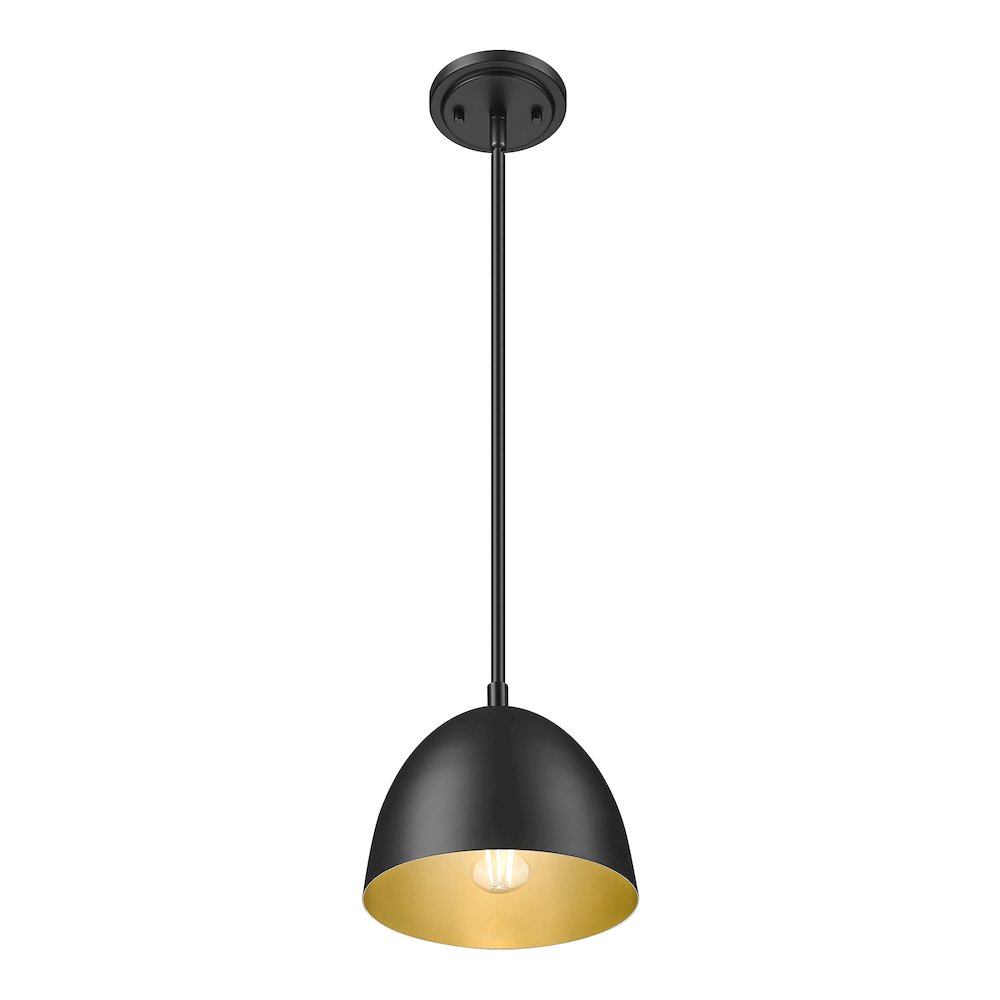 Z-Lite 1 Light Pendant, Matte Black