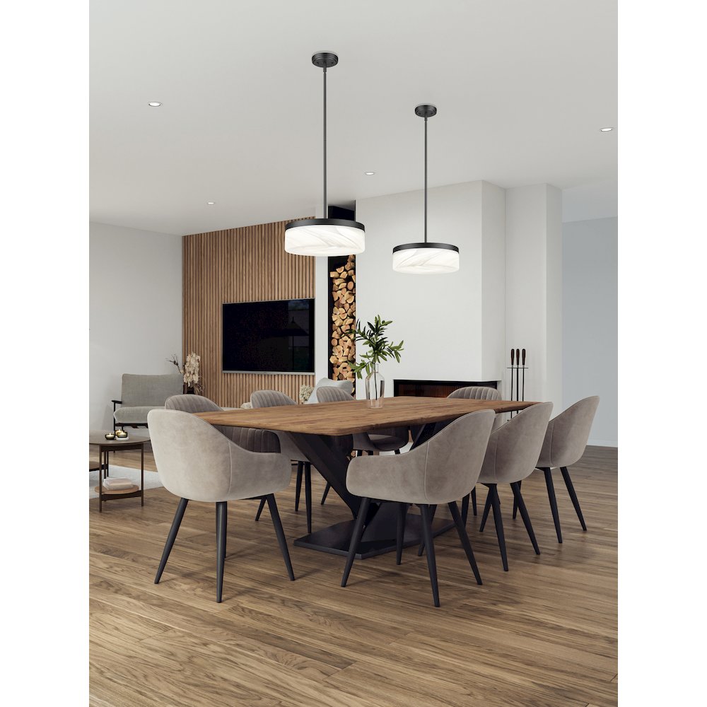 Z-Lite 1 Light Pendant, Matte Black