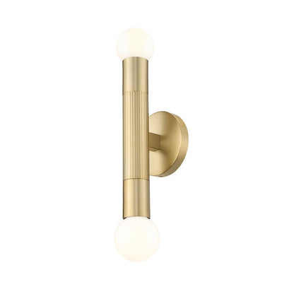 Z-Lite Stari 2 Light Wall Sconce in Modern Gold color, Steel frame
