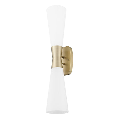 Z-Lite 2 Light Wall Sconce, Modern Gold