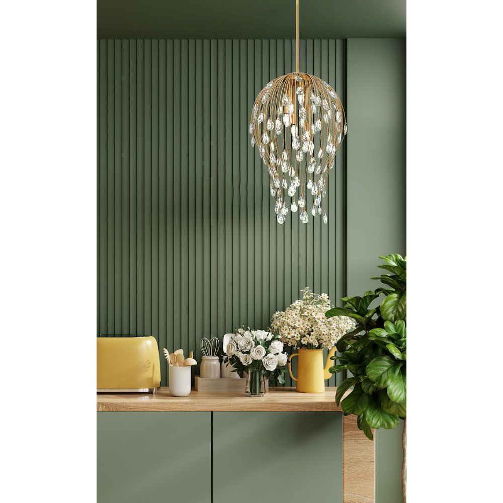 Z-Lite 6 Light Pendant, Modern Gold