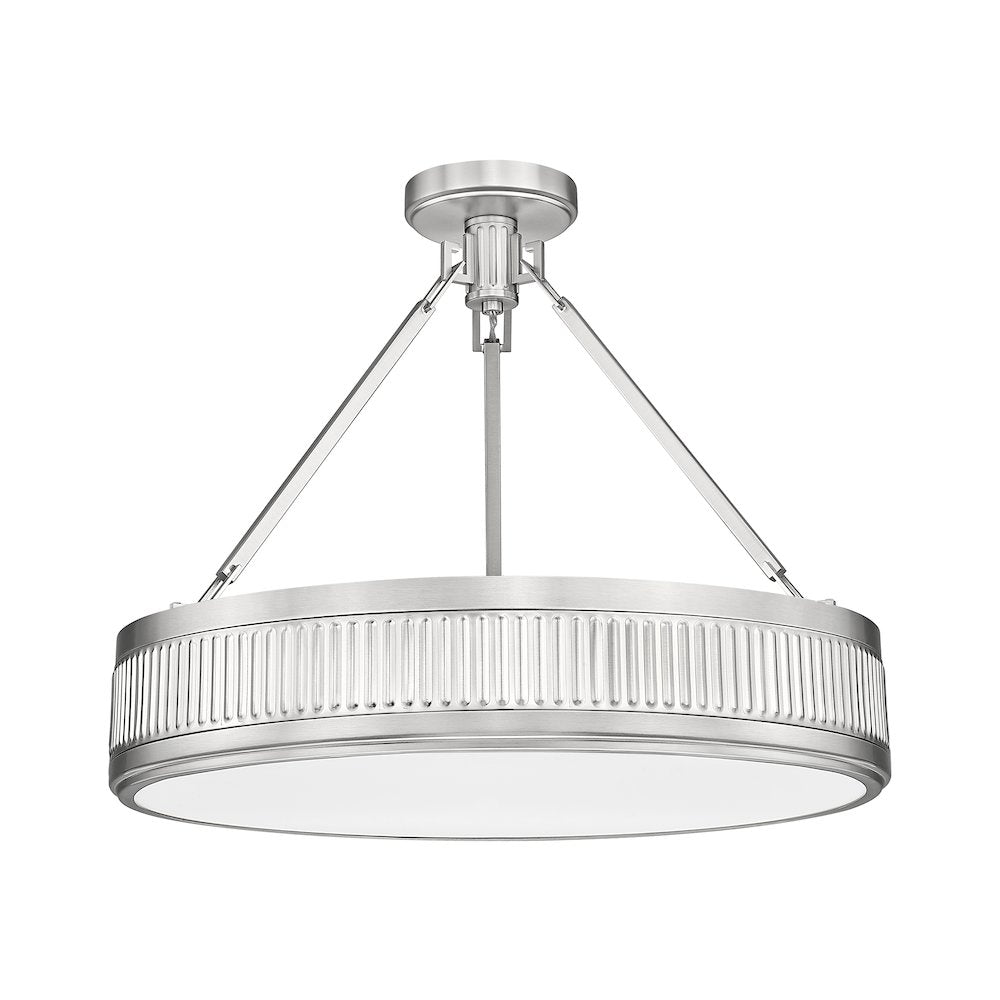Z-Lite 3 Light Semi Flush Mount, Satin Nickel
