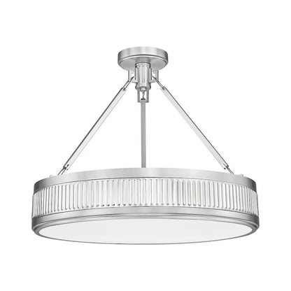 Z-Lite 3 Light Semi Flush Mount, Satin Nickel