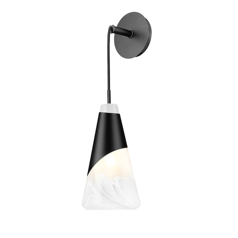 Z-Lite Aimie 1 Light Wall Sconce, Matte Black