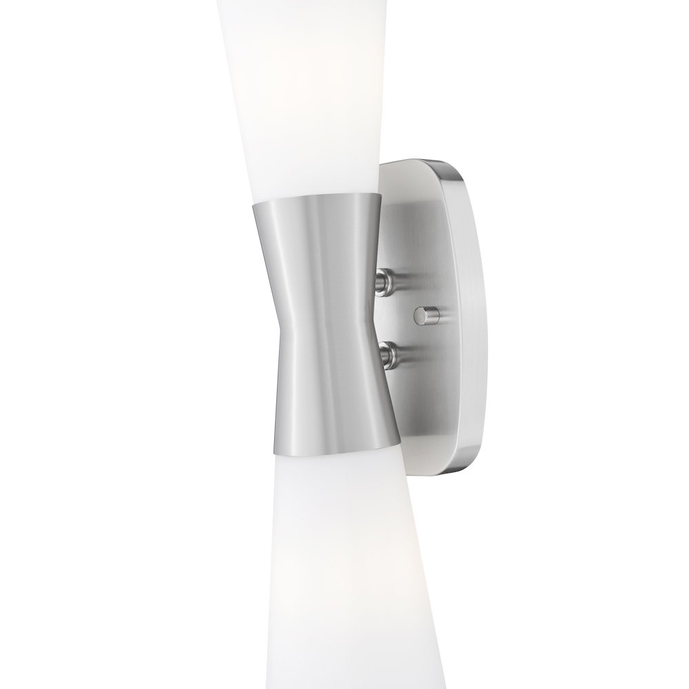 Z-Lite 2 Light Wall Sconce, Brushed Nickel