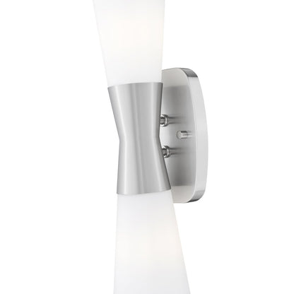 Z-Lite 2 Light Wall Sconce, Brushed Nickel