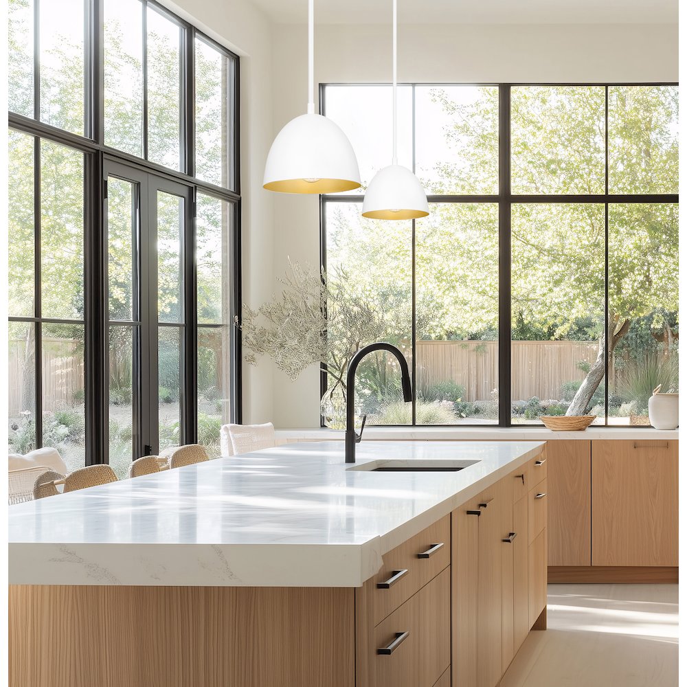 Z-Lite 1 Light Pendant, Matte White