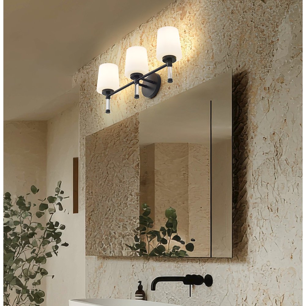 Z-Lite 3 Light Vanity, Matte Black