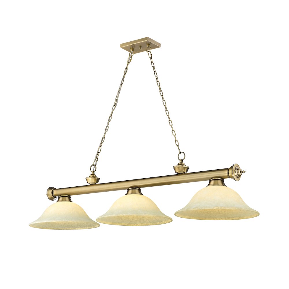 Z-Lite Cordon 3 Light Billiard, Steel Frame, Golden Mottle Shade Color