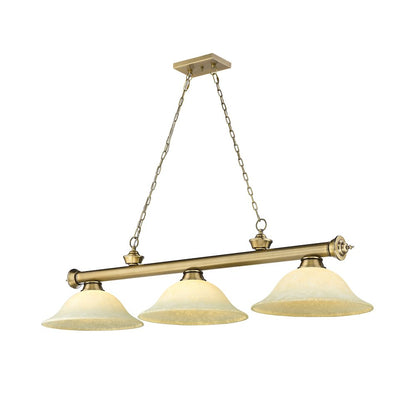 Z-Lite Cordon 3 Light Billiard, Steel Frame, Golden Mottle Shade Color