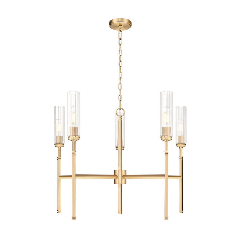 Z-Lite 5 Light Chandelier, Modern Gold