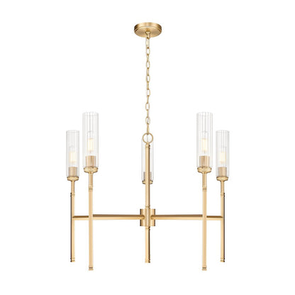Z-Lite 5 Light Chandelier, Modern Gold
