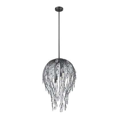 Z-Lite 6 Light Pendant, Matte Black