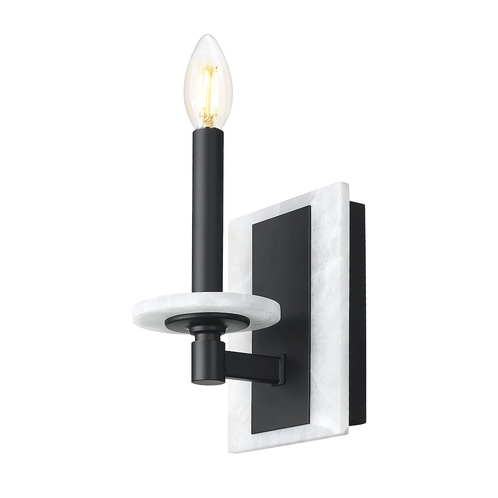 Z-Lite Kaden 1 Light Wall Sconce in Matte Black color, Steel frame