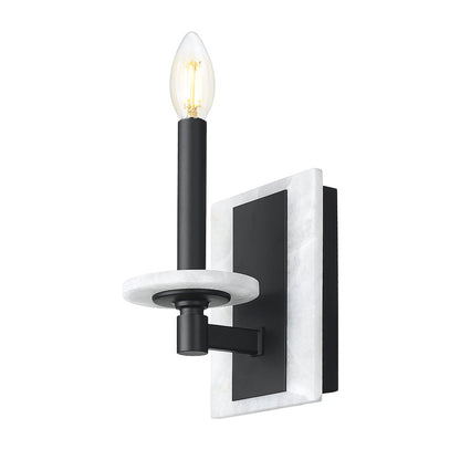 Z-Lite Kaden 1 Light Wall Sconce in Matte Black color, Steel frame