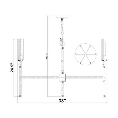 Z-Lite 6 Light Chandelier, Matte Black