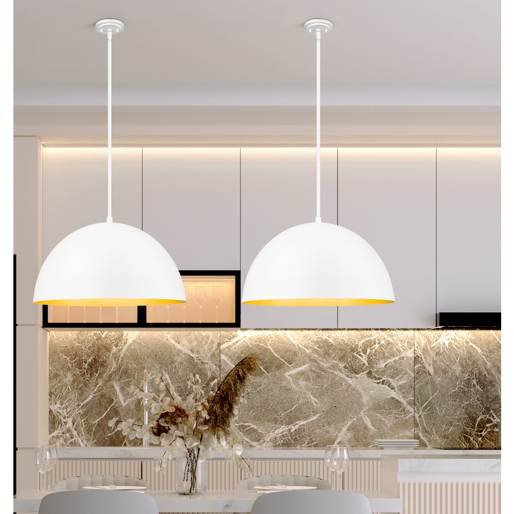 Z-Lite 3 Light Pendant, Matte White