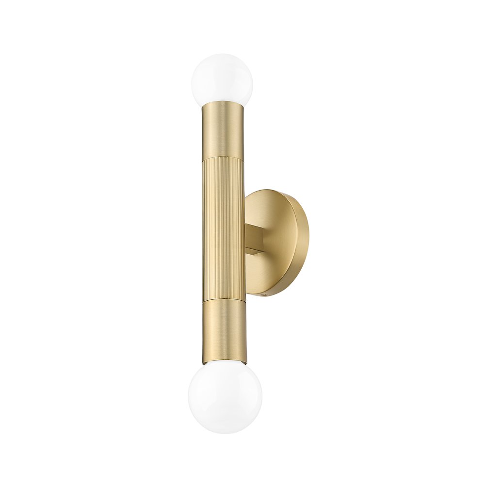 Z-Lite Stari 2 Light Wall Sconce in Modern Gold color, Steel frame