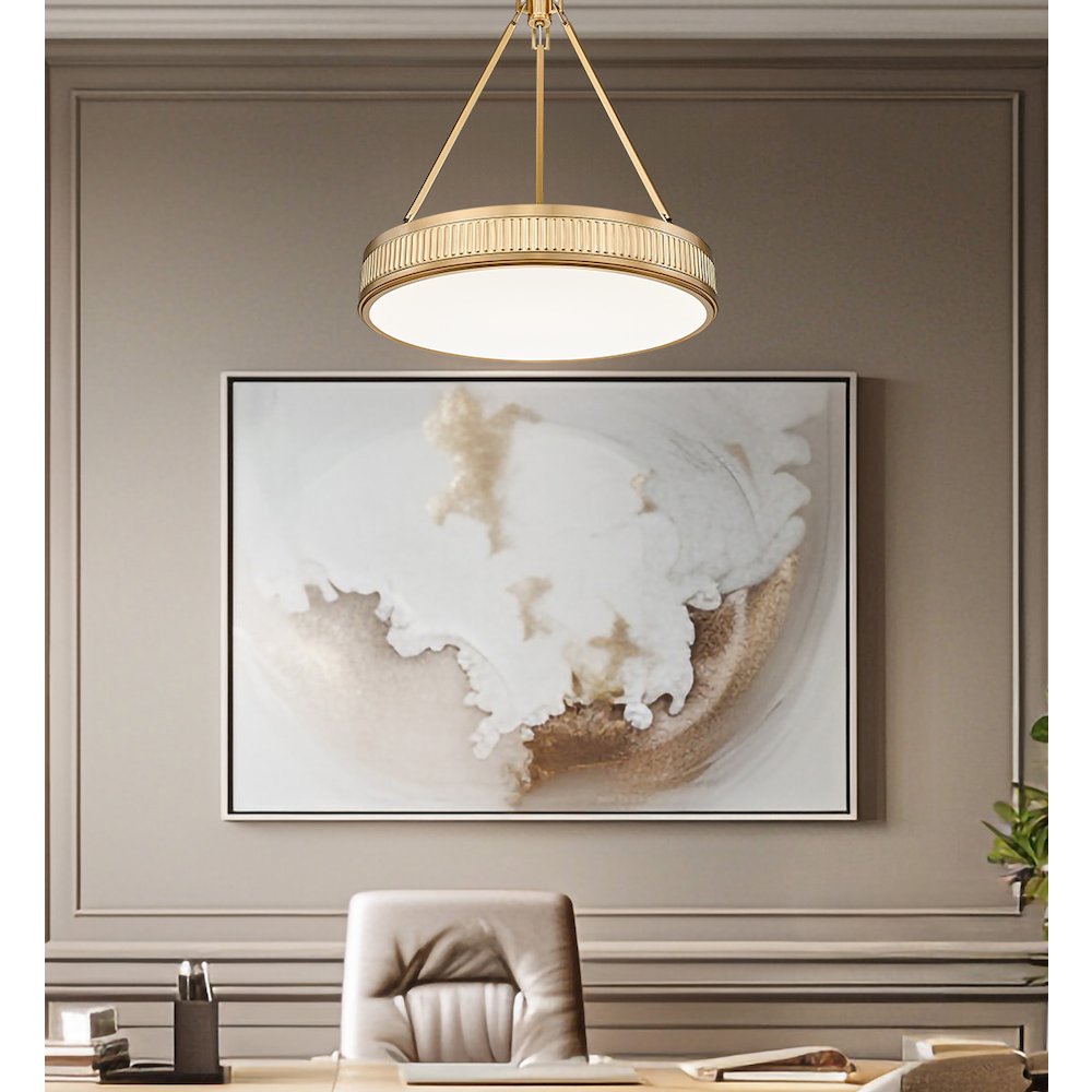 Z-Lite 3 Light Pendant, Modern Gold