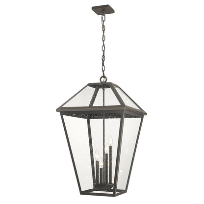 Z-Lite Talbot 4 Light Outdoor Chain Mount Ceiling Fixture, Oil Rubbed Bronze