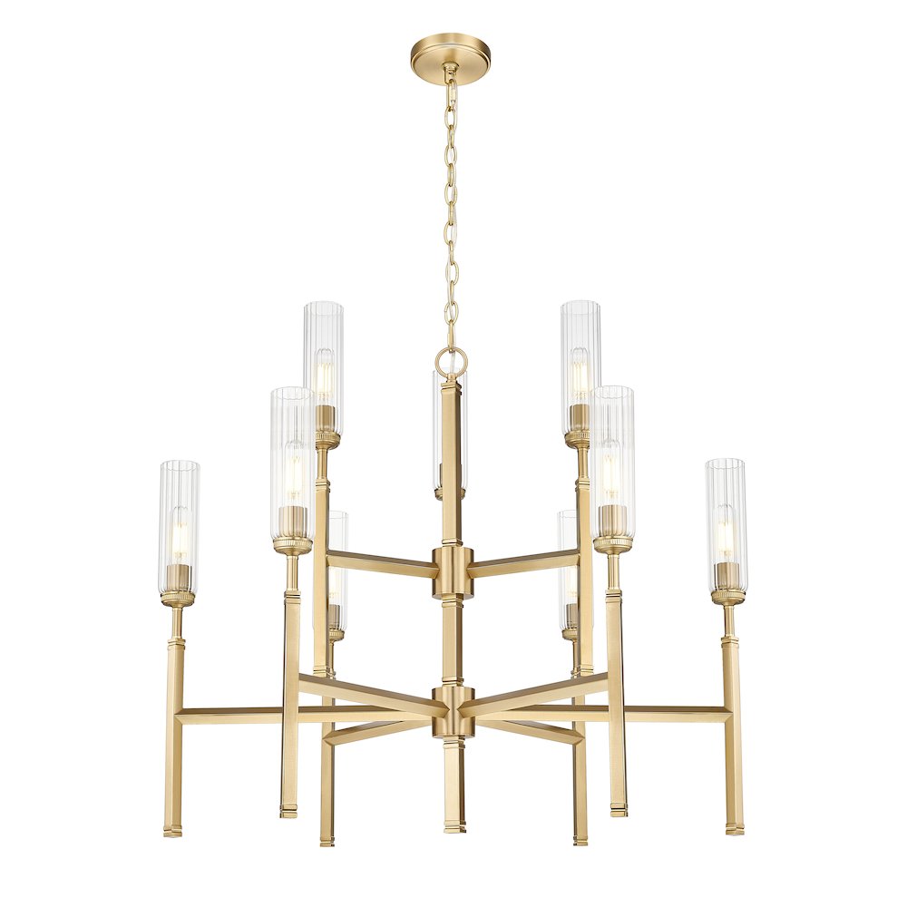 Z-Lite 9 Light Chandelier, Modern Gold