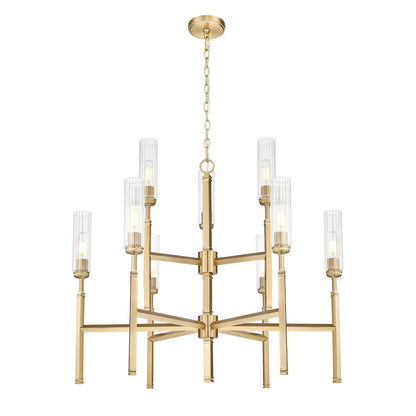 Z-Lite 9 Light Chandelier, Modern Gold