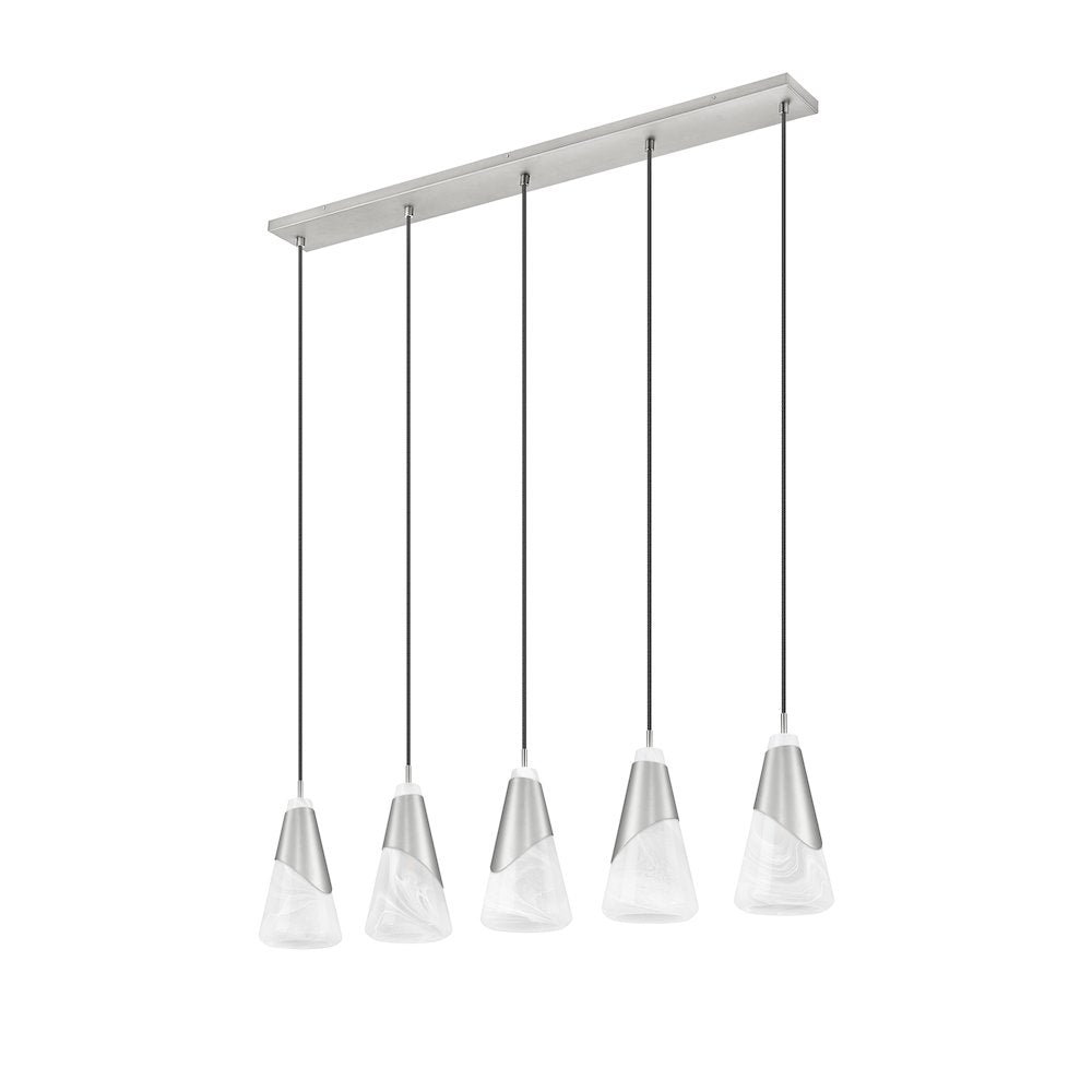 Z-Lite Aimie 5 Light Linear Chandelier, Brushed Nickel