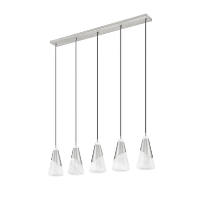 Z-Lite Aimie 5 Light Linear Chandelier, Brushed Nickel
