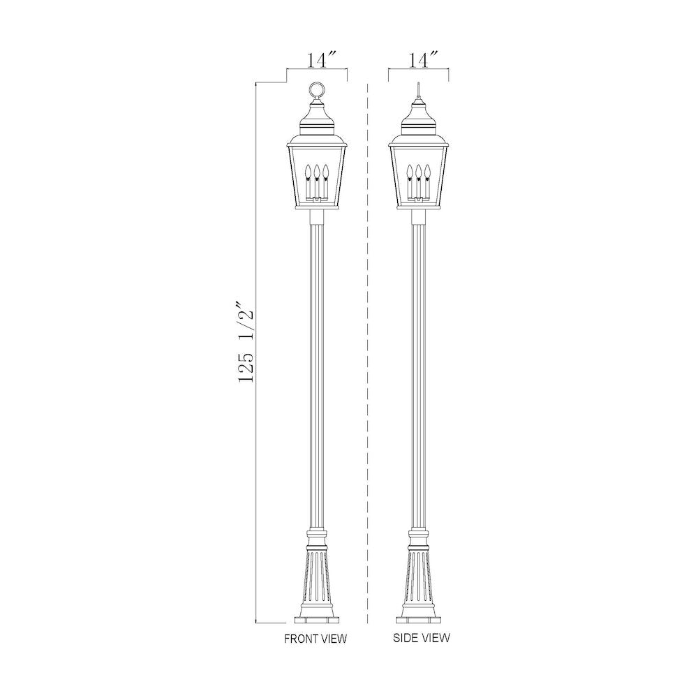 Z-Lite 4 Light Outdoor Post Mounted Fixture, Sand Black