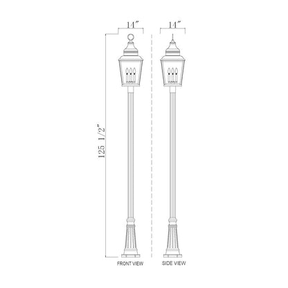 Z-Lite 4 Light Outdoor Post Mounted Fixture, Sand Black