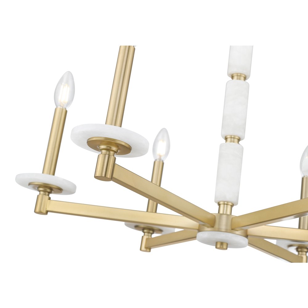 Z-Lite Kaden 6 Light Chandelier in Modern Gold color, Steel frame