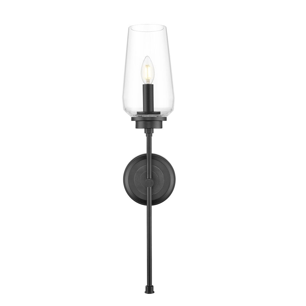 Z-Lite 1 Light Wall Sconce, Matte Black
