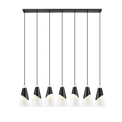 Z-Lite Aimie 7 Light Linear Chandelier, Matte Black