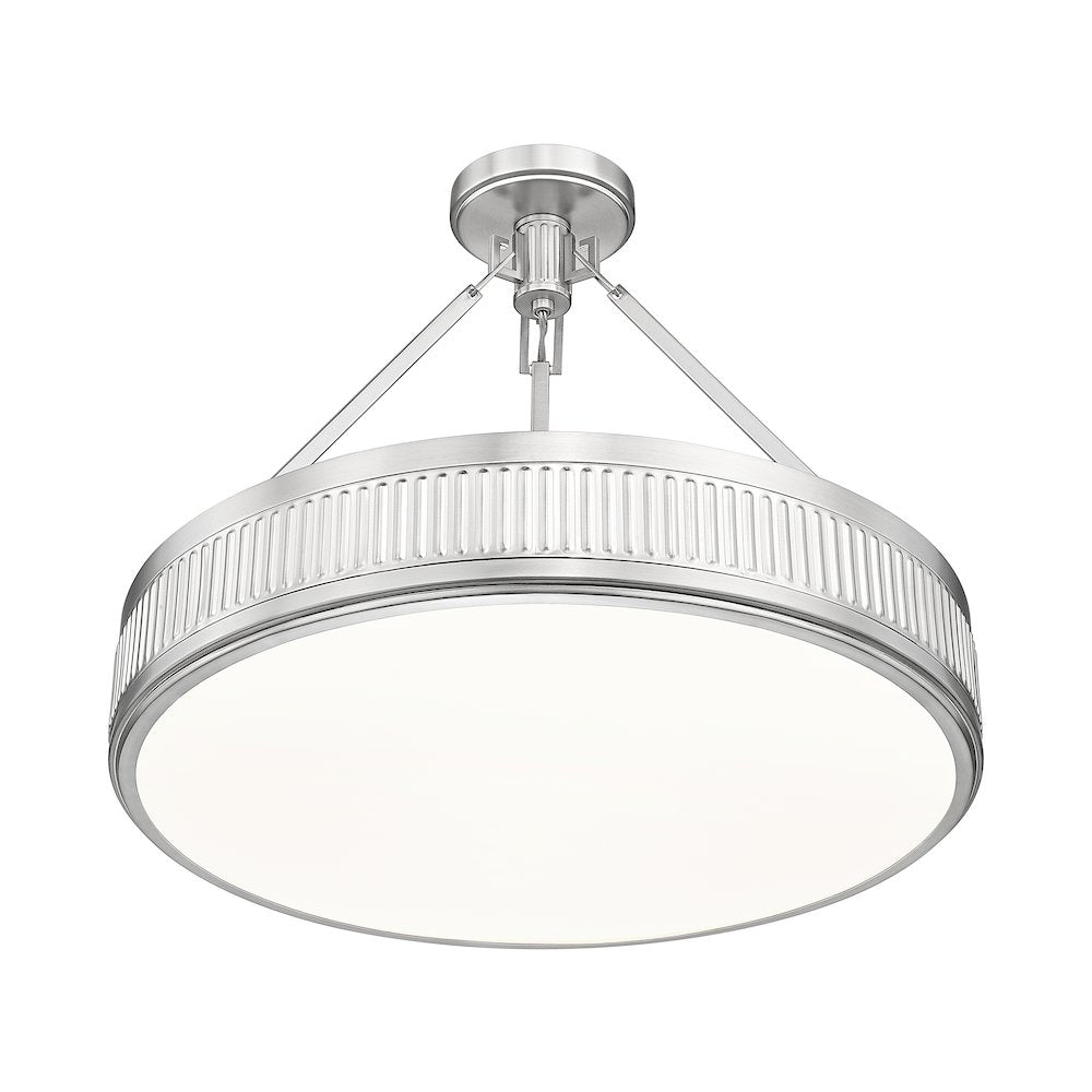 Z-Lite 3 Light Semi Flush Mount, Satin Nickel
