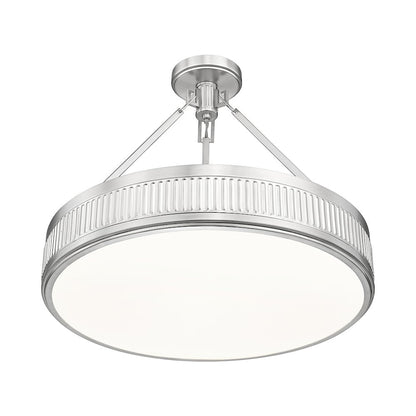 Z-Lite 3 Light Semi Flush Mount, Satin Nickel
