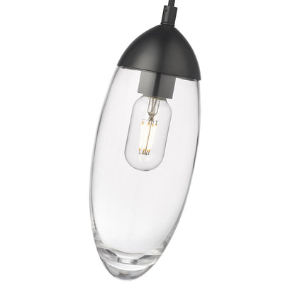 Z-Lite Arden 1 Light Pendant, Matte Black