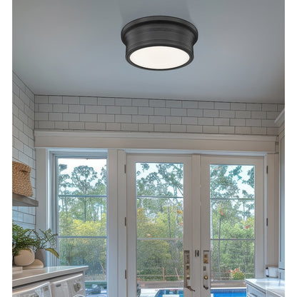 Z-Lite 1 Light Flush Mount, Matte Black