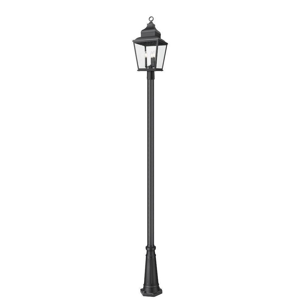 Z-Lite 3 Light Outdoor Post Mounted Fixture, Sand Black