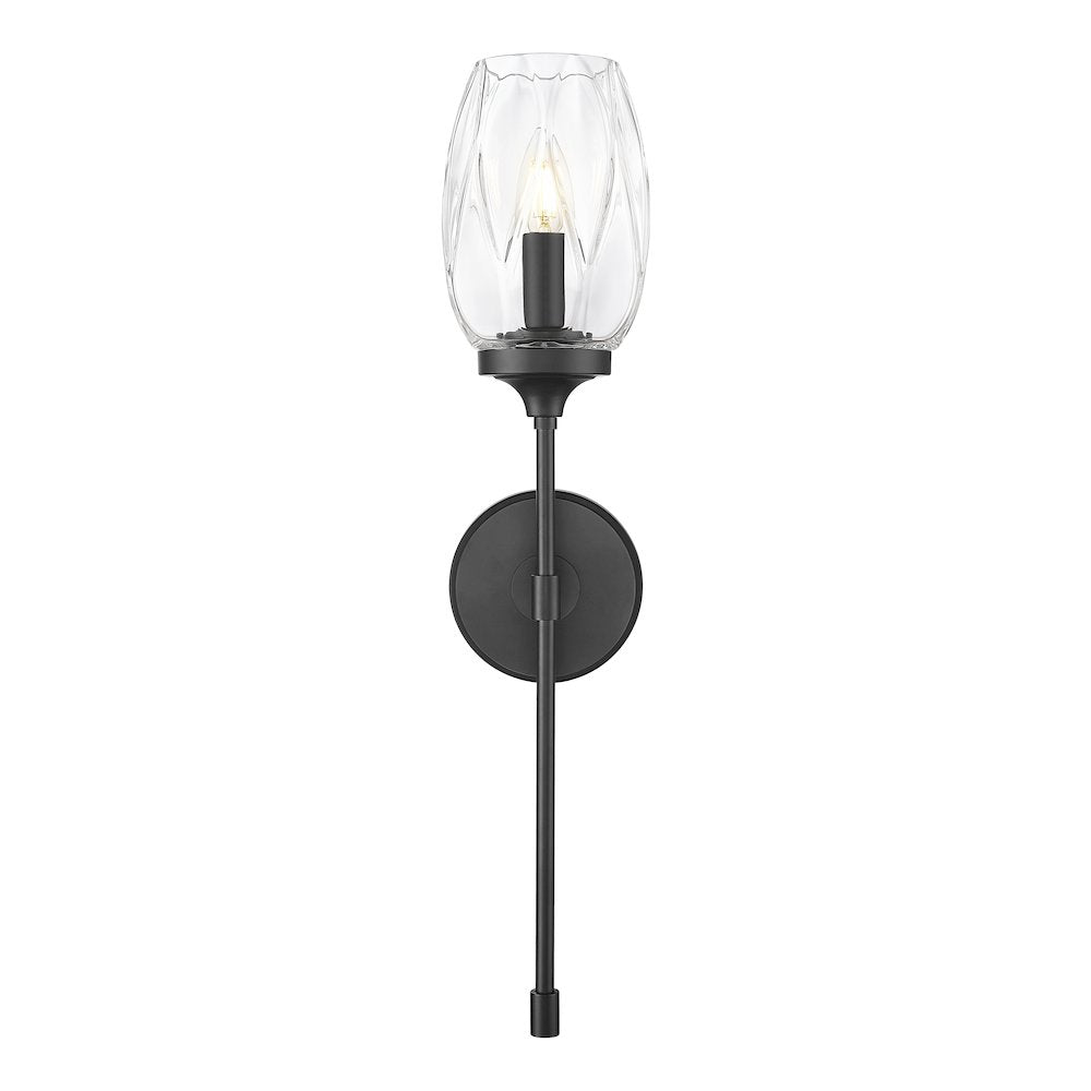 Z-Lite 1 Light Wall Sconce, Matte Black