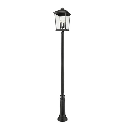 Z-Lite Beacon 4 Light Outdoor Post Mounted Fixture, Black