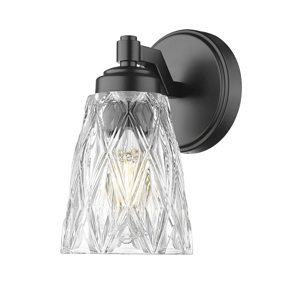 Z-Lite 1 Light Wall Sconce, Matte Black