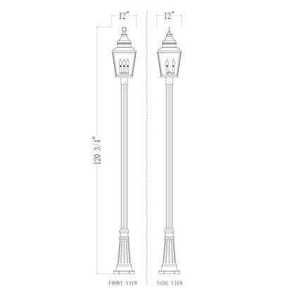 Z-Lite 3 Light Outdoor Post Mounted Fixture, Sand Black