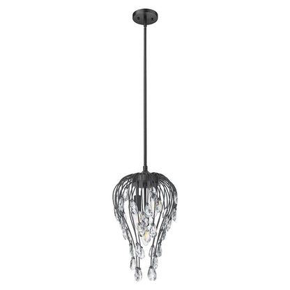 Z-Lite 3 Light Pendant, Matte Black